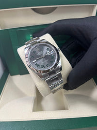 Thumbnail for Rolex Datejust 41 Grey Slate Wimbledon Green Roman Dial Oyster Bracelet 126334 - WatchesOff5th