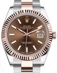 Thumbnail for Rolex Datejust 41 Oyster Bracelet Chocolate Dial Fluted Bezel (Ref # 126331-0001) - WatchesOff5th