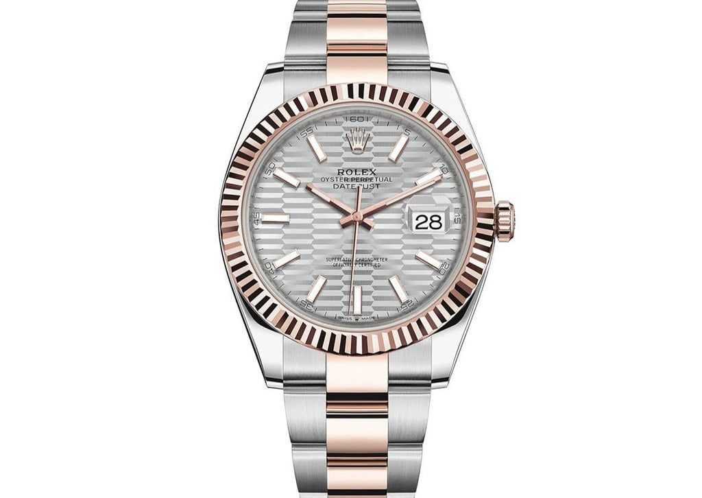 Rolex Datejust 41 Rose Gold Datejust 41 Fluted Bezel Silver