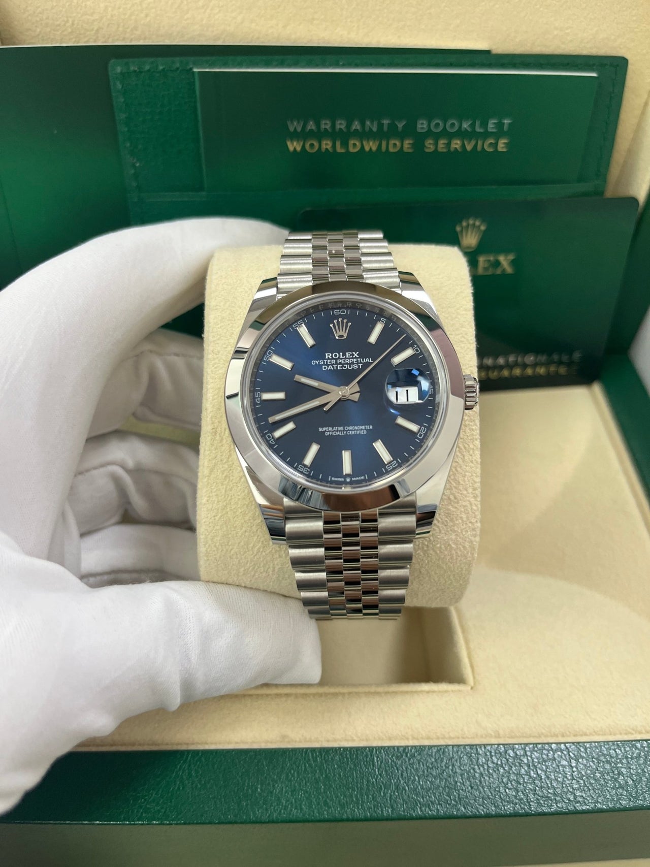 Rolex datejust blue 41 sale