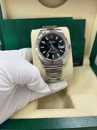 Thumbnail for Rolex Datejust 41 Stainless Steel & White Gold - Black Index Dial - Fluted Bezel (Ref# 126334) - WatchesOff5thWatch