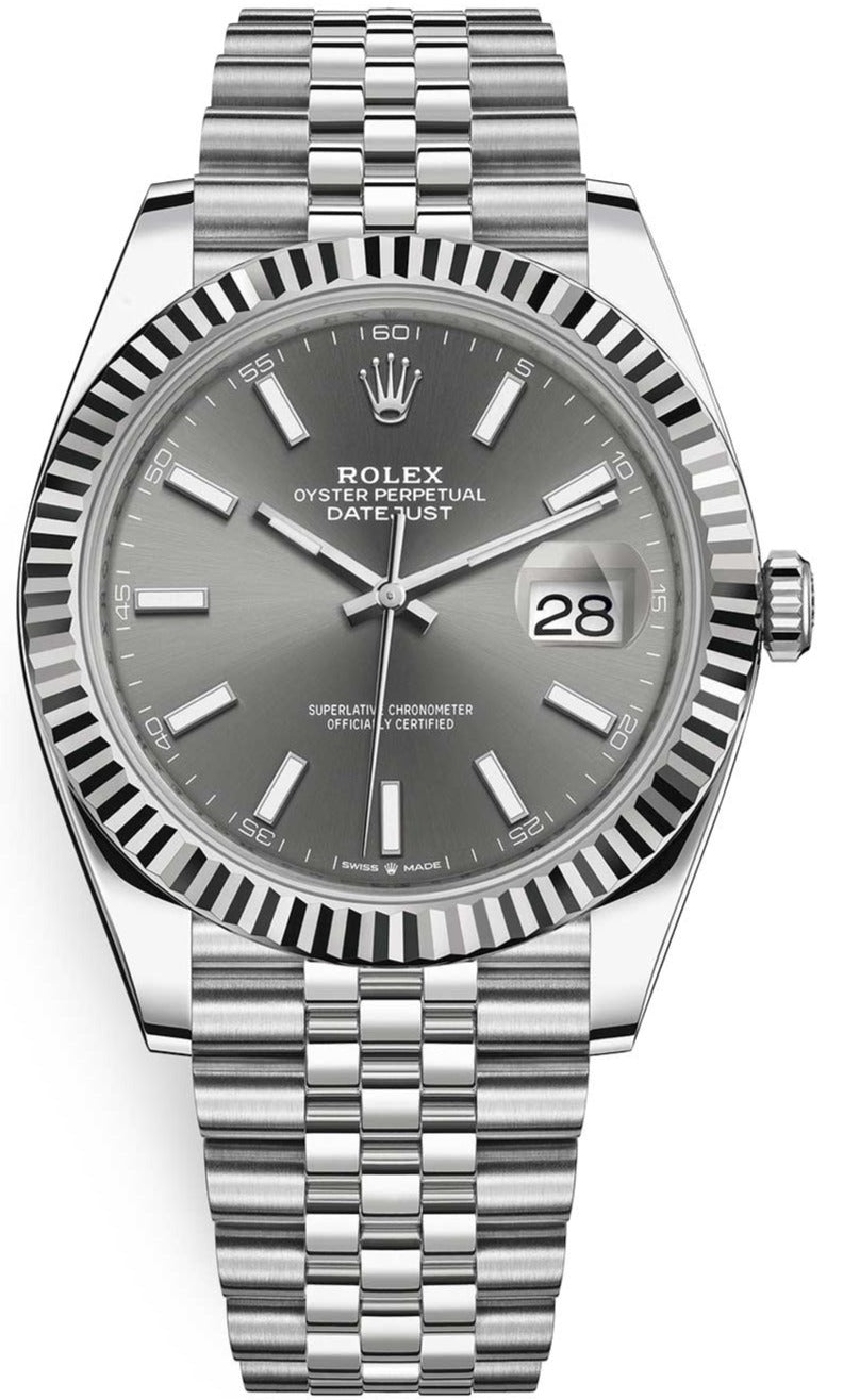 Rolex datejust rhodium jubilee sale