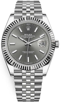 Thumbnail for Rolex Datejust 41/ Stainless Steel & White Gold/ Dark Rhodium Index Dial/ Jubilee Bracelet (Ref# 126334) - WatchesOff5thWatch