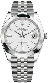 Thumbnail for Rolex Datejust 41/ Stainless Steel/ White Index Dial/ Smooth Bezel/ Jubilee Bracelet (Ref# 126300) - WatchesOff5thWatch