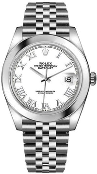 Thumbnail for Rolex Datejust 41/ Stainless Steel/ White Roman Dial/ Smooth Bezel/ Jubilee Bracelet (Ref# 126300) - WatchesOff5thWatch