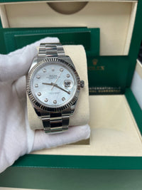 Thumbnail for Rolex Datejust 41/ Two-Tone 18k White Gold & Steel/ Mother of Pearl Diamond Dial/ Oyster Bracelet (Ref# 126334) - WatchesOff5thWatch