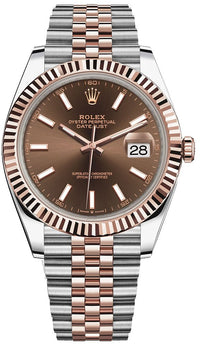 Thumbnail for Rolex Datejust 41 Two-Tone Stainless Steel and Rose Gold/ Chocolate Index Dial/ Fluted Bezel/ Jubilee Bracelet (Ref#126331) - WatchesOff5thWatch