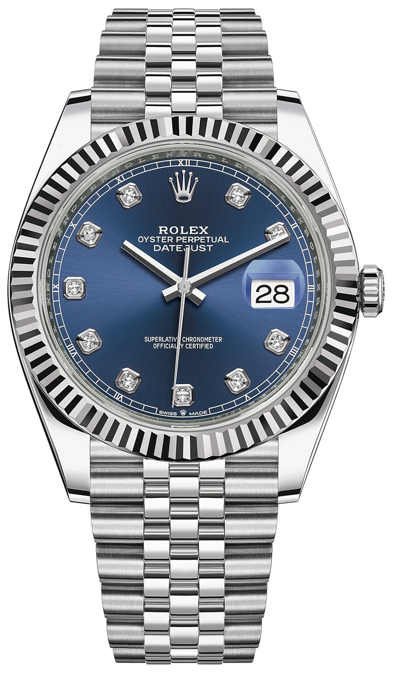 Rolex datejust 41 blue diamond dial jubilee Clearance