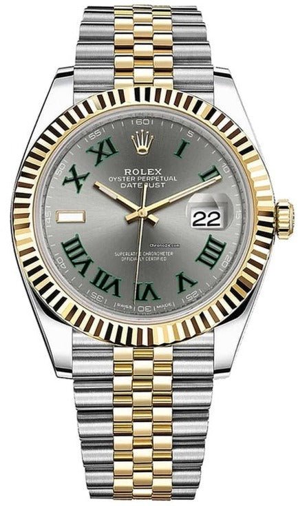 Rolex Datejust 41 Two Tone Yellow Gold Stainless Steel Grey Slate WatchesOff5th