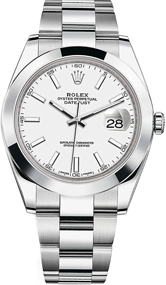 Rolex Datejust 41mm Oyster Bracelet Steel White Index Dial Reference # 126300 - WatchesOff5thWatch
