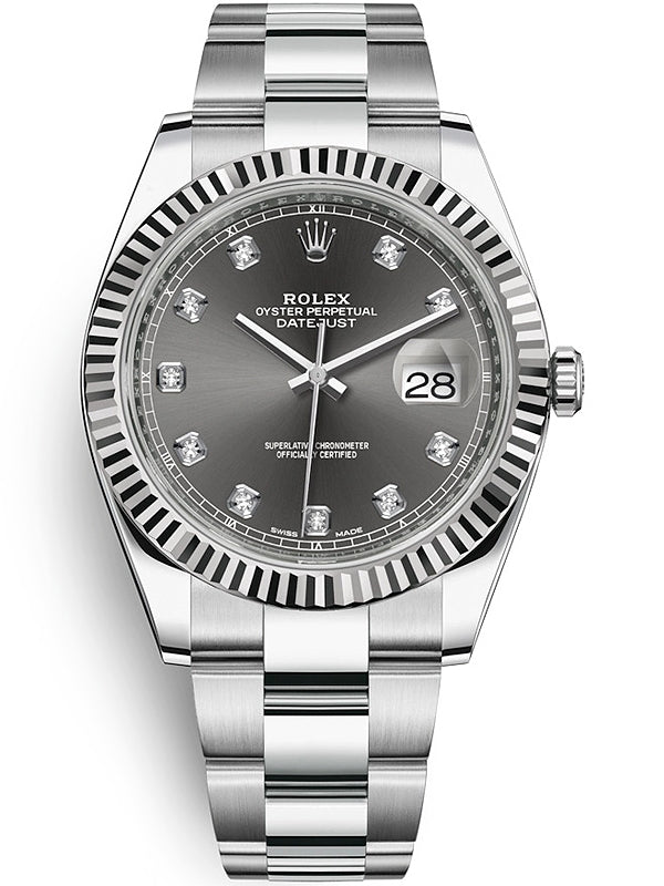 Rolex Datejust41 18K White Gold & Steel Dial Oyster