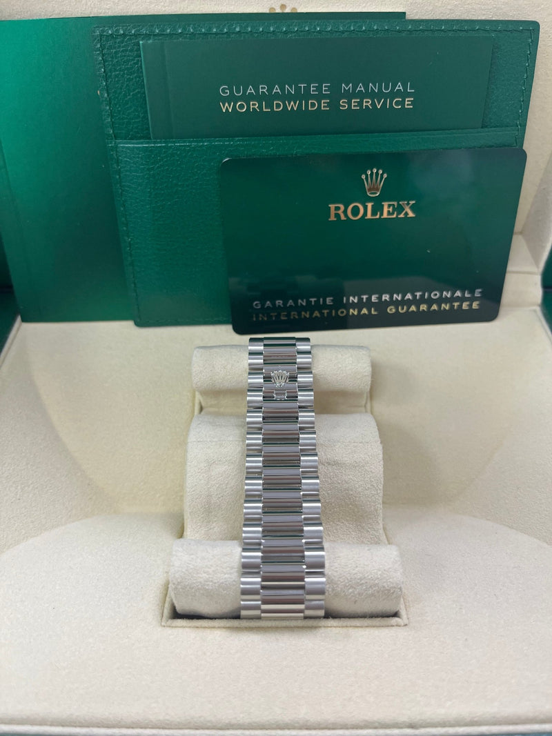 Rolex Day-Date 40 Platinum Day-Date 40 Watch - Fluted Bezel - Ice Blue Baguette Dial 228236 - WatchesOff5thWatch