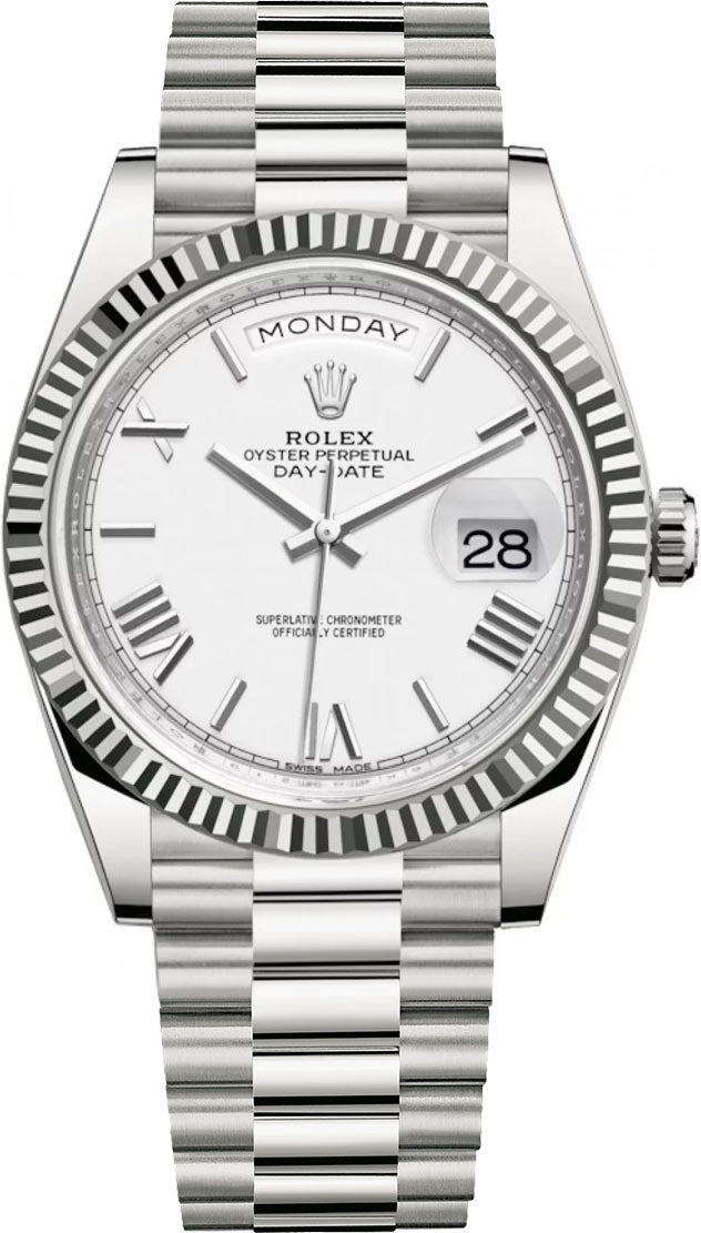 Rolex president day date white gold sale