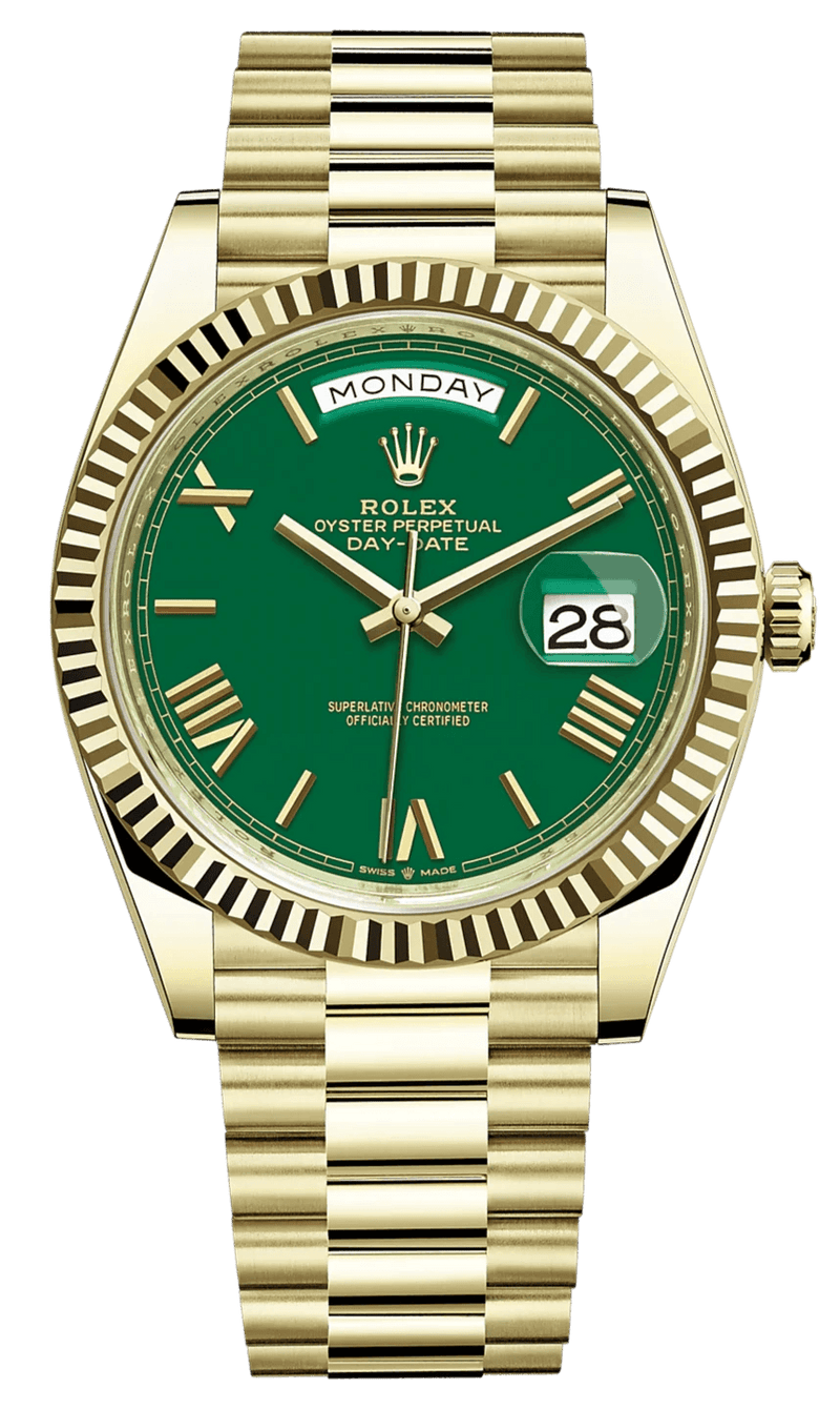 Rolex Day Date 40 Yellow Gold Day Date 40mm Reference 228238 Green