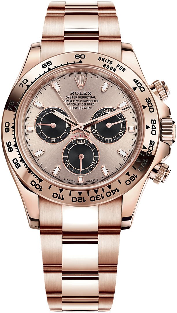 Rolex Daytona 40mm/ 18k Rose Gold/ 2021 Sundust Index Cosmograph Dial/ Black Sub-dials (Ref# 116505) - WatchesOff5thWatch