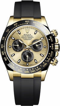 Thumbnail for Rolex Daytona 40mm Champagne Dial with Black Subdials/ Black Oysterflex Strap (Reference # 116518LN) - WatchesOff5thWatch