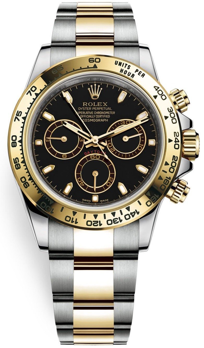 Rolex Daytona 40mm Yellow Rolesor Cosmograph - Black Index Dial (Ref# 116503) - WatchesOff5thWatch