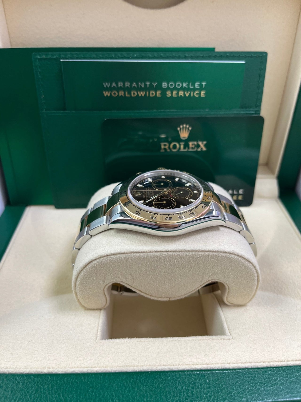 Rolex Daytona 40mm Yellow Rolesor Cosmograph - Black Index Dial (Ref# 116503) - WatchesOff5thWatch