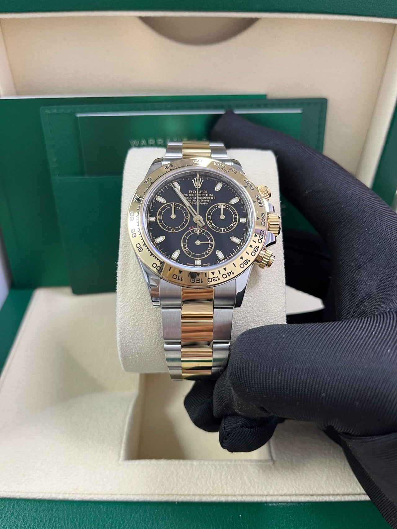 Rolex Daytona 40mm Yellow Rolesor Cosmograph - Black Index Dial (Ref# 116503) - WatchesOff5thWatch