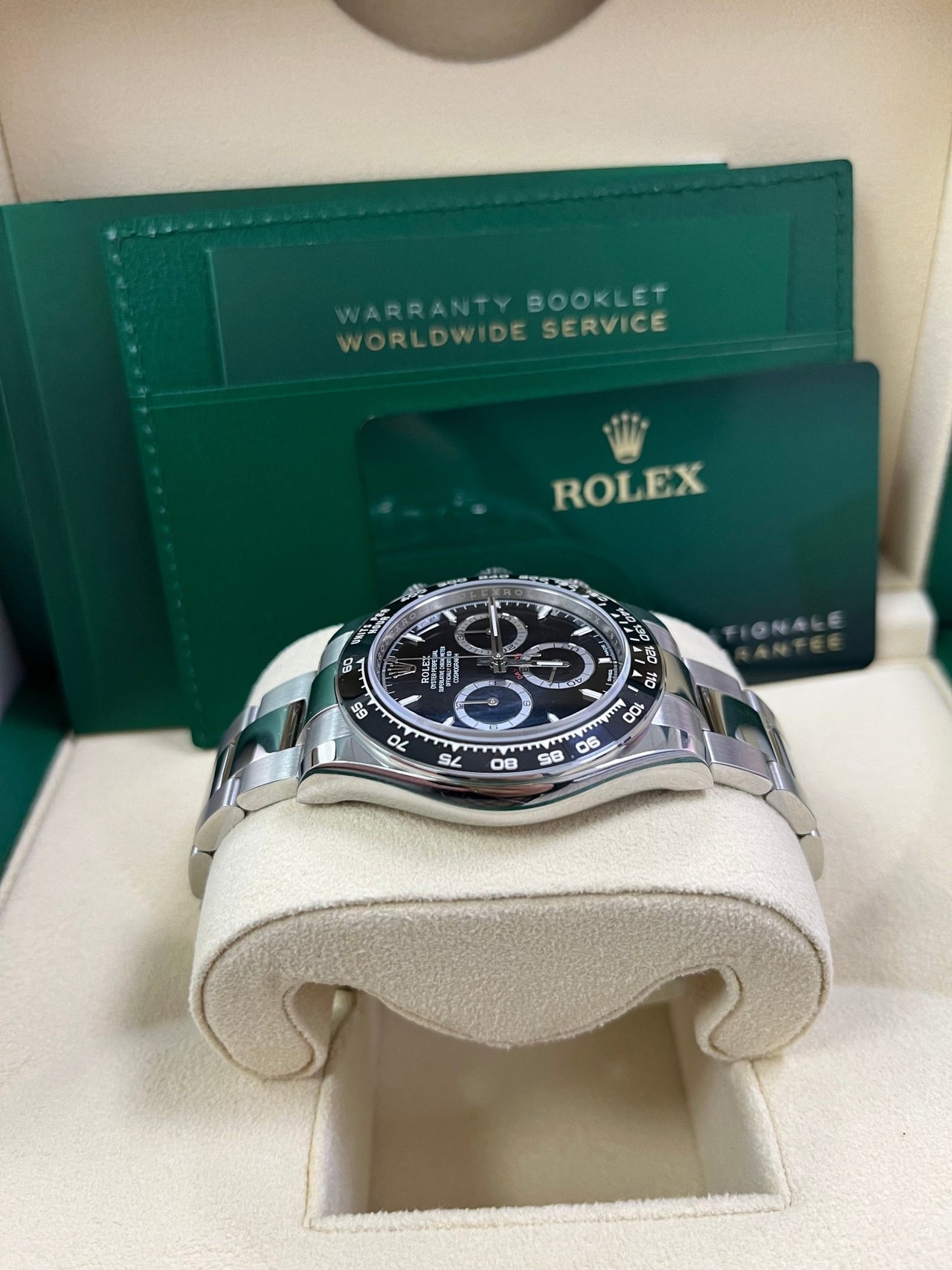 Rolex Daytona Black Cerachrom Bezel Black Index Dial Oyster Bracelet 126500ln - WatchesOff5th