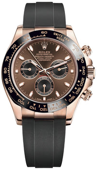 Thumbnail for Rolex Daytona Everose Gold Cosmograph 40 Watch - Chocolate Index Dial - Black Oysterflex Strap (Ref# 116515LN) - WatchesOff5thWatch