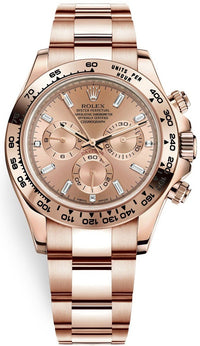 Thumbnail for Rolex Daytona Everose Gold Rose Diamond Baguette 40mm Dial Oyster Bracelet Ref# (116505) - WatchesOff5thWatch