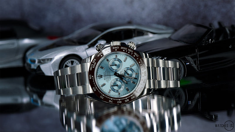 Rolex Daytona Platinum 40mm Ice Blue Diamond Baguette Dial (Ref # 116506) - WatchesOff5thWatch