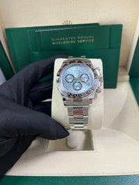 Thumbnail for Rolex Daytona Platinum Daytona Ice Blue Baguette Dial 126506 - WatchesOff5th