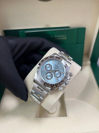 Thumbnail for Rolex Daytona Platinum Daytona Ice Blue Baguette Dial 126506 - WatchesOff5th