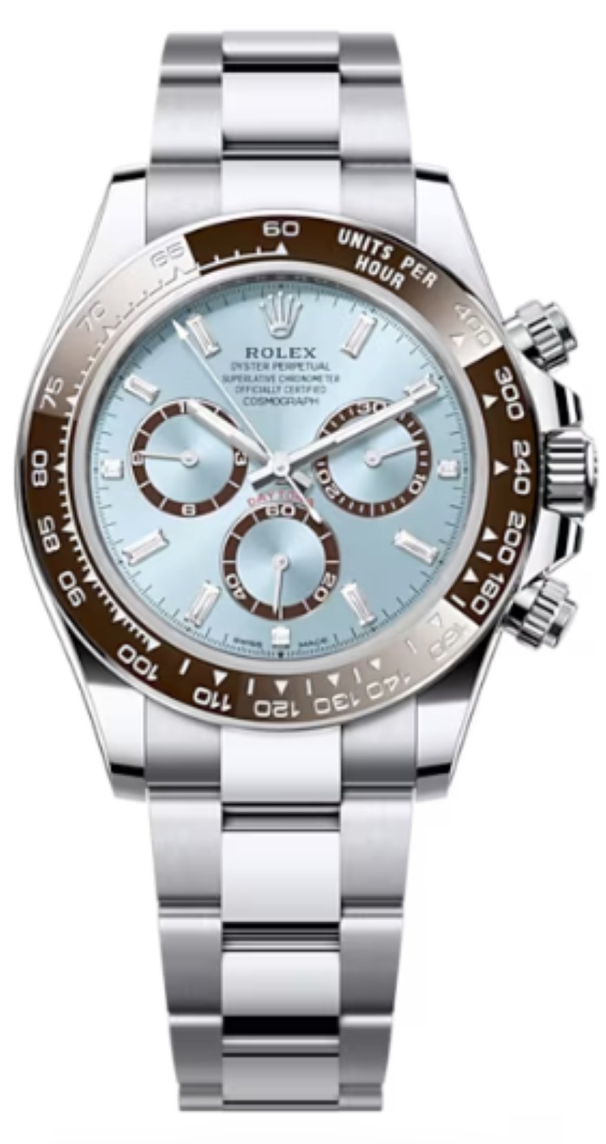 Rolex Daytona Platinum Daytona Ice Blue Baguette Dial 126506 WatchesOff5th