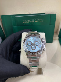 Thumbnail for Rolex Daytona Platinum Daytona Ice Blue Baguette Dial 126506 - WatchesOff5th