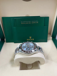 Thumbnail for Rolex Daytona Platinum Daytona Ice Blue Baguette Dial 126506 - WatchesOff5th