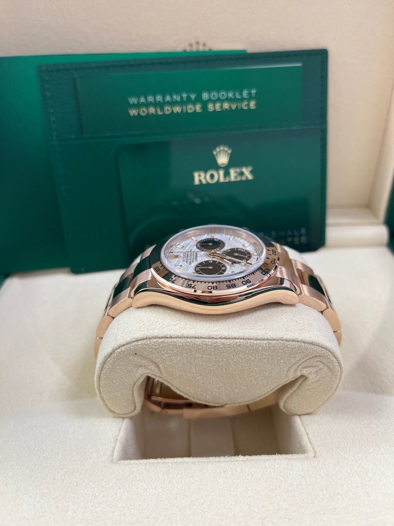 Rolex Daytona Rose Gold Cosmograph Daytona 40 Watch - Meteorite and Black Dial-Oyster Bracelet 116505 - WatchesOff5thWatch