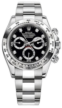 Thumbnail for Rolex Daytona White Gold Black Diamond Dial Oyster Bracelet 40mm (Reference 116509) - WatchesOff5thWatch