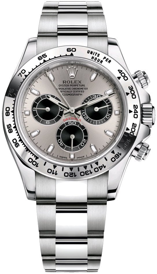 Rolex Daytona 40 Steel and Bright Black Dial White Gold Mens Watch 126509