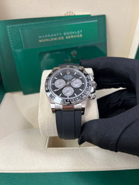 Thumbnail for Rolex Daytona White Gold Cosmograph Daytona Black Bezel - Black And Steel Index Dial 126519LN - WatchesOff5thWatch