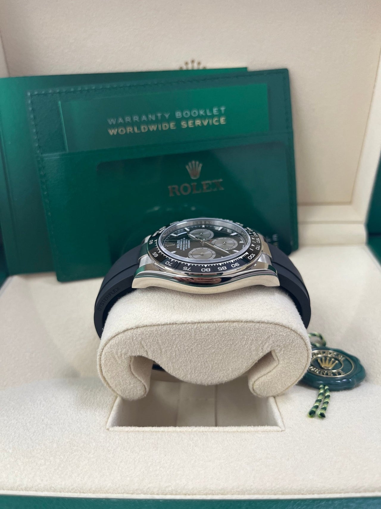 Rolex Daytona White Gold Cosmograph Daytona Black Bezel - Black And Steel Index Dial 126519LN - WatchesOff5thWatch