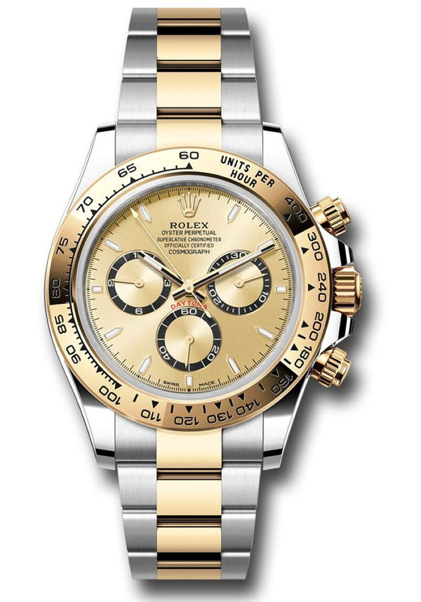 Rolex Daytona Yellow Rolesor Cosmograph Daytona Golden Index Dial Oyster Bracelet 126503 - WatchesOff5th