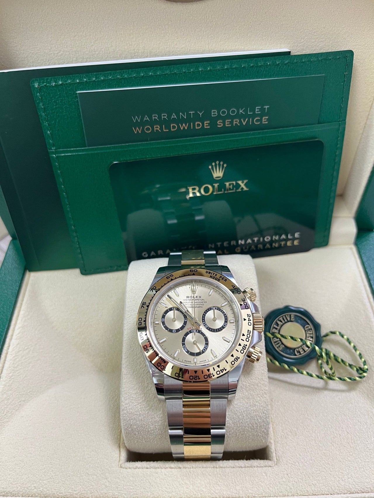 Rolex Daytona Yellow Rolesor Cosmograph Daytona Golden Index Dial Oyster Bracelet 126503 - WatchesOff5th