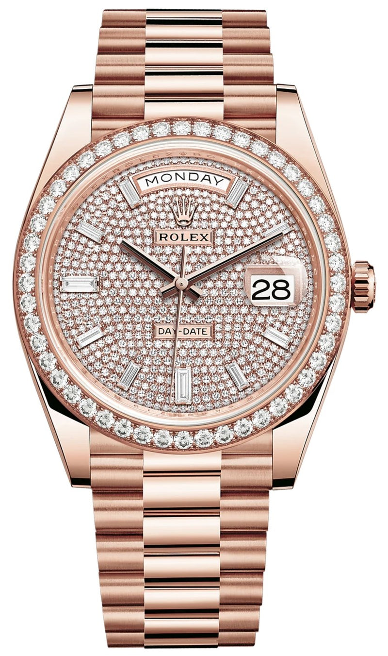 Rolex rose gold diamond bezel Clearance