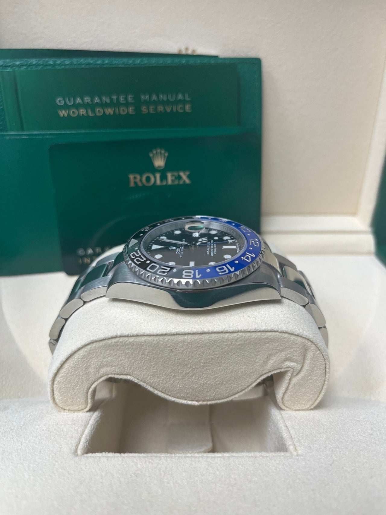 Rolex GMT-Master II 40 Watch - Black and Blue Batman Bezel - Black Dial - Oyster Bracelet (Ref# 126710BLNR) - WatchesOff5thWatch