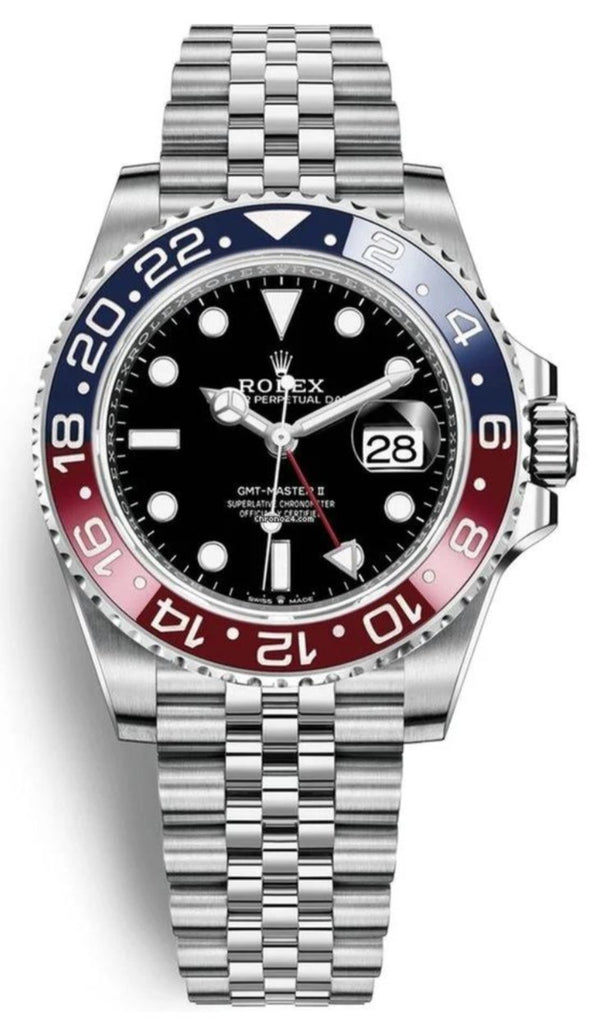 Rolex GMT-Master II Steel Blue & Red "Pepsi" Bezel and Black Dial (Ref# 126710BLRO) - WatchesOff5thWatch