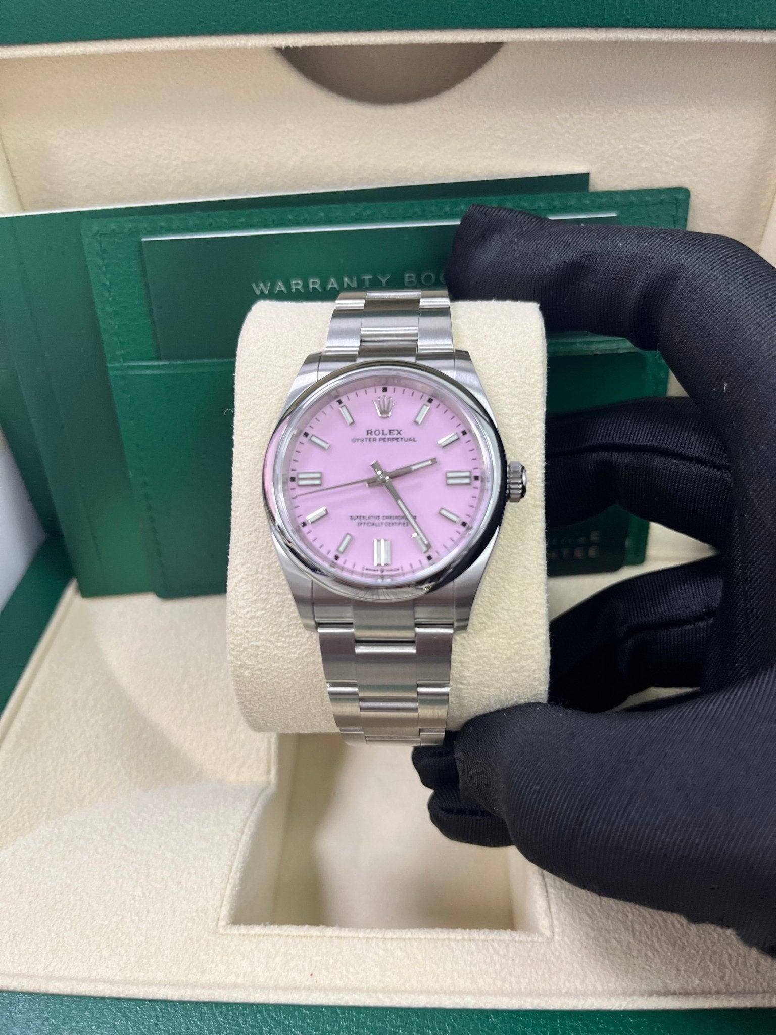 Rolex Oyster Perpetual 36 Watch - Domed Bezel - Candy Pink Index