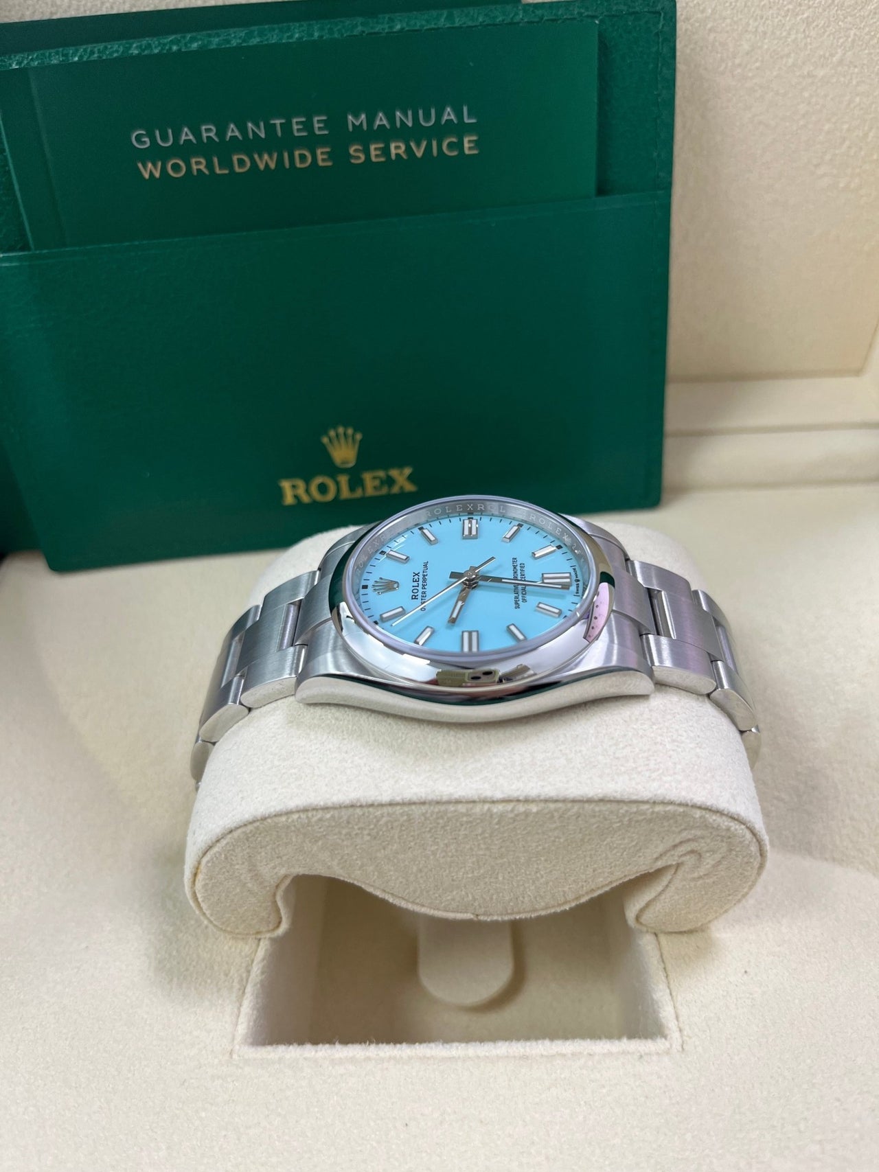 Rolex Oyster Perpetual 36mm Stainless Steel - Turquoise Dial - Oyster Bracelet (Ref# 126000) - WatchesOff5th