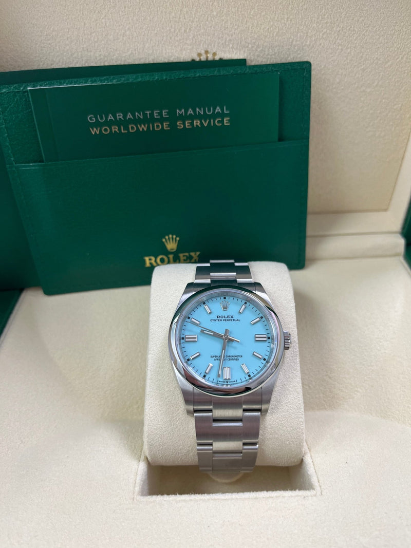 Rolex Oyster Perpetual 36mm Stainless Steel - Turquoise Dial - Oyster Bracelet (Ref# 126000) - WatchesOff5th