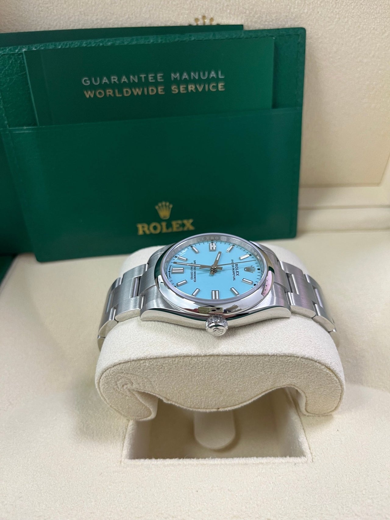 Rolex Oyster Perpetual 36mm Stainless Steel - Turquoise Dial - Oyster Bracelet (Ref# 126000) - WatchesOff5th