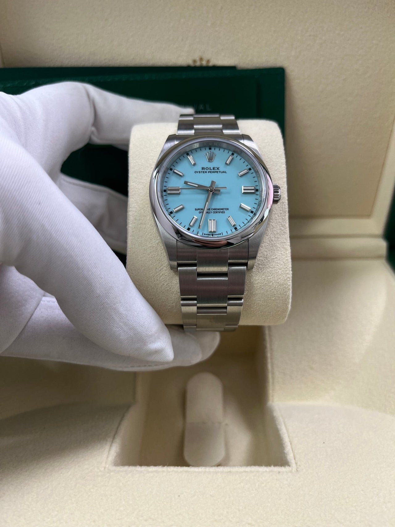 Rolex Oyster Perpetual 36mm Stainless Steel - Turquoise Dial - Oyster Bracelet (Ref# 126000) - WatchesOff5th