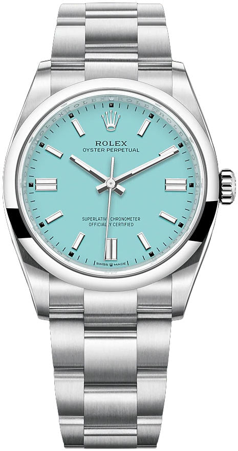 Rolex Oyster Perpetual 36mm Stainless Steel - Turquoise Dial - Oyster Bracelet (Ref# 126000) - WatchesOff5th