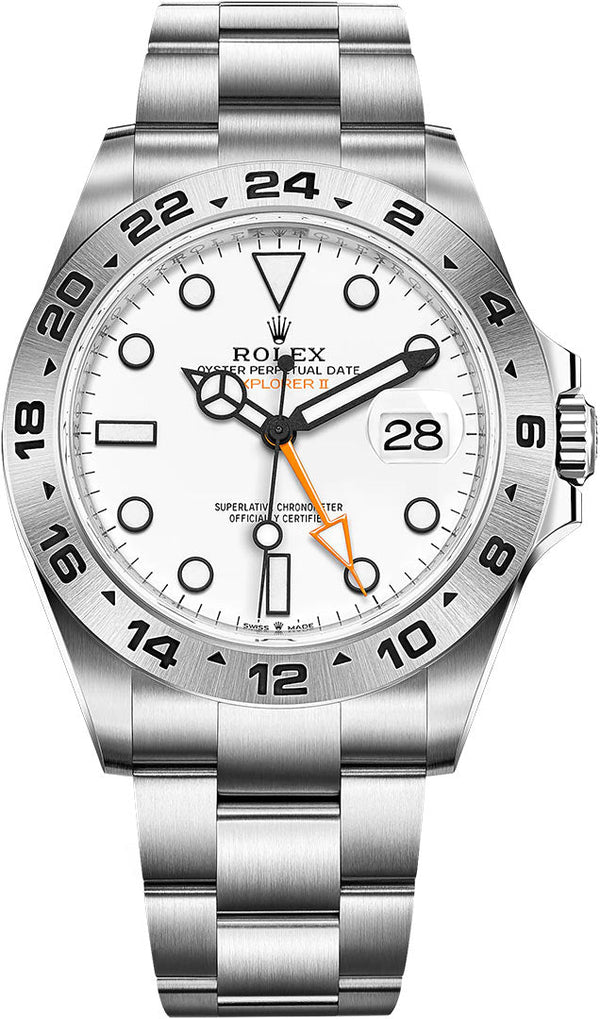Rolex Oyster Perpetual Explorer II Oystersteel White Dial Oyster Bracelet (Ref# 226570) - WatchesOff5th
