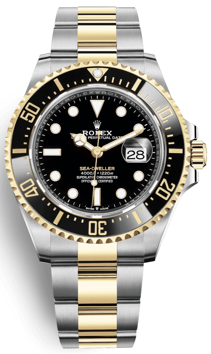 Rolex Sea-Dweller 43mm Two-Tone Yellow Gold & Steel Rolesor Case - Oyster Bracelet (Ref# 126603) - WatchesOff5thWatch